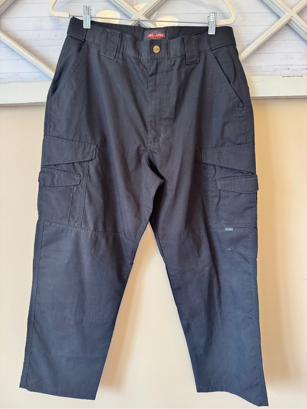 Truspec Pants Mens 34x30 Black Cargo Ripstop Small Stain See Pic Tactical
